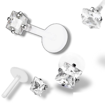 2x Lippenpiercing Bioflex Labret Ohr Lippe Stab Tragus Helix Stecker