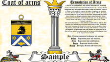 Jacquenet-Jaquins COAT OF ARMS HERALDRY BLAZONRY PRINT