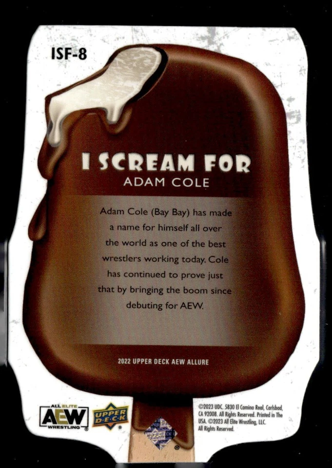 2022 UPPER DECK AEW ALLURE I SCREAM FOR #ISF-8 ADAM COLE - Image 2 of 2