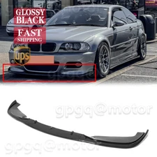 For BMW E46 M3 2001-2006 H-Style Glossy Black Front Bumper Lip Splitter Spoiler