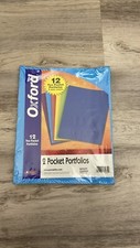 Oxford 12 Two Pocket Portfolios 6 Assorted Colors 5075T