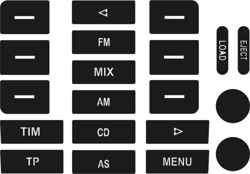 Set of Stickers to repair the buttons on your VW Golf MK5 / Passat CD player - Picture 3 of 4