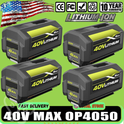 1-4 Pack For Ryobi OP40602 40V 6Ah High Capacity HP Lithium Battery With LED NEW
