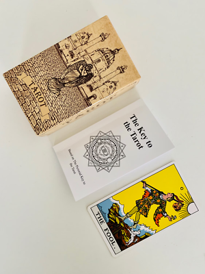 1910 Vintage Classic Tarot Standard 78 Cards Gold Tin with Double