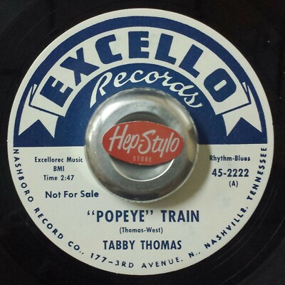 45Re TABBY THOMAS ''Popeye Train/He's Got The Whole World ...'' Great R&B Dancers 