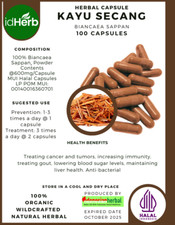  idHerb Herbal CAPSULES Biancaea Sappan Kayu Secang Natural Organic Herbs