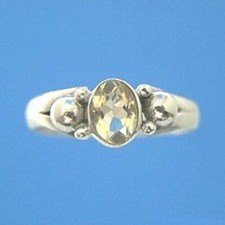 R174C Sterling Silver Citrine Girl's Cute Ring Size 6.5 New Solid 925