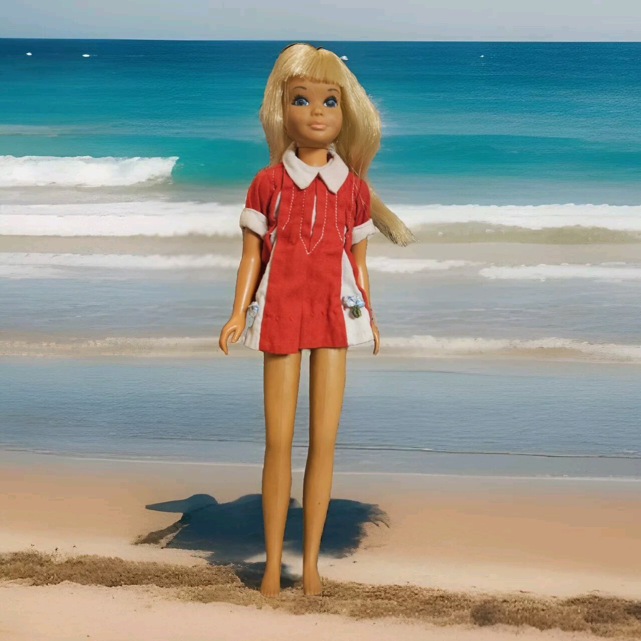 Vintage Sunset Malibu Skipper Barbie Doll.  Made In Korea 1967