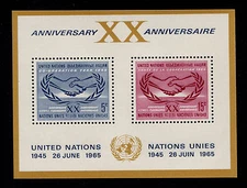 OPC UN 1965 International Cooperation Year Souvenir Sheet Sc#145 MNH