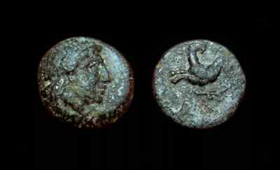 AE10 Nesos/Nasos Hekatonnesoi - Lesbos (Apollo / Panther) Rare coin !