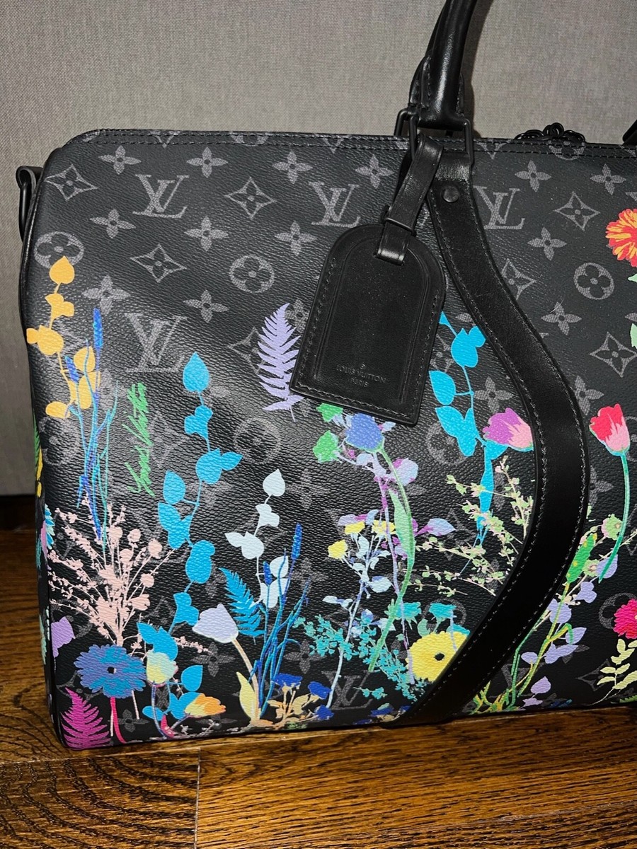 Louis Vuitton Keepall Bandouliere 50 Eclipse Foliage Flowers Weekend Travel  Bag