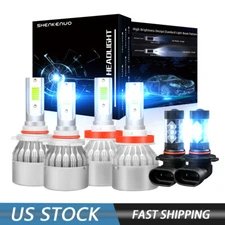 8000K LED Headlight+Fog Light Bulbs for 2009-2018 Dodge Ram 1500 2500 3500 4500