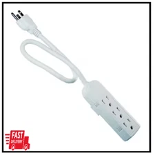 3-Outlet Mini Power Strip with 1.5 ft. Cord