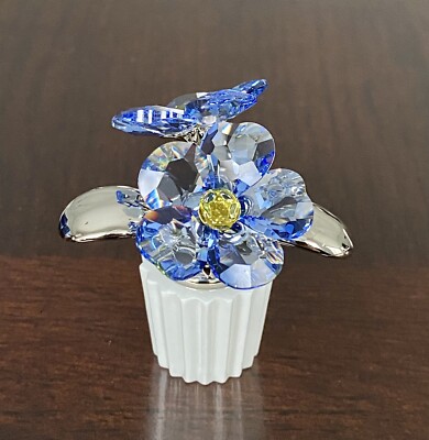 Swarovski Crystal Forget Me Not Flower Figurine~9100 NR 000