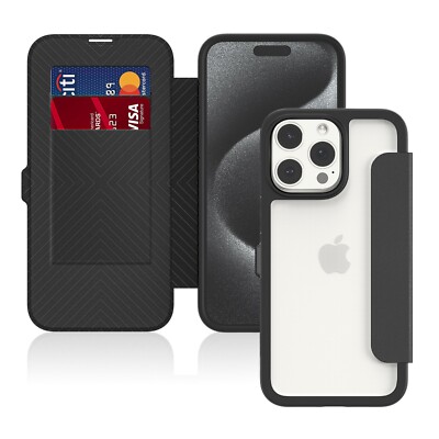 Raptic Leder Kartenfach Case MagSafe Klar Cover Handyhülle für iPhone 16 Pro Max