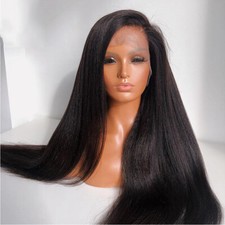 Yaki Straight 13x4 Lace Front Wigs Human Hair For Black Women Glueless 13X6 Wigs