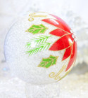 Large Glass Poinsettia Christmas Ornament — photo 3