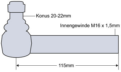 Kugelgelenk Kugelkopf Rechts für Massey Ferguson MF 3315V 3315S 3315F 3325-3455V