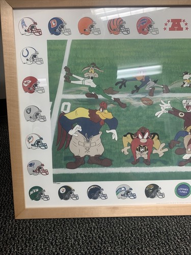 NFL- Warner Bros McKimson 3 Yards & Cloud of Dust Looney Tunes Litho- signed #’D - Picture 7 of 12