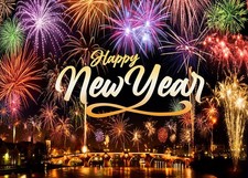 7x5ft Happy New Year Photography Backdrop Eve Night City Fireworks Show Party