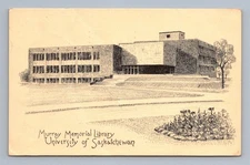 Vintage Canada Postcard Saskatchewan Murry Memorial Library 1968