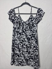 Express Dress Womens S/p Black Floral Printed Midi