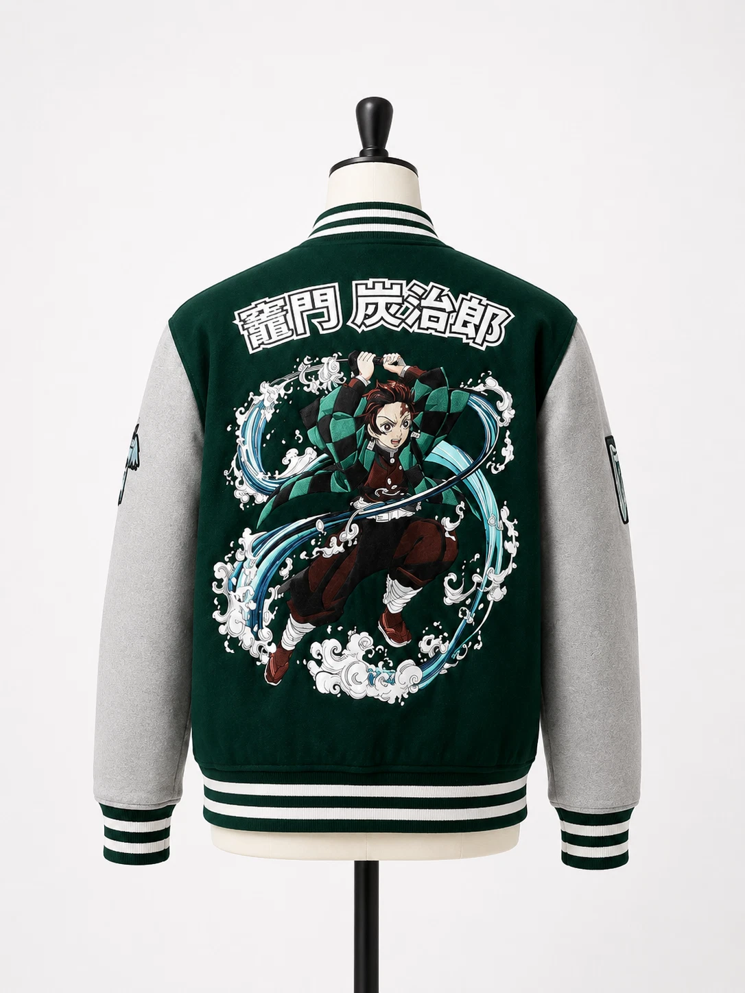 Tanjiro Kamado Varsity Jacket | Tanjiro Kamado Green Jacket