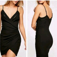 Free People Intimately Black Dylan Bodycon Mini Dress Size Small