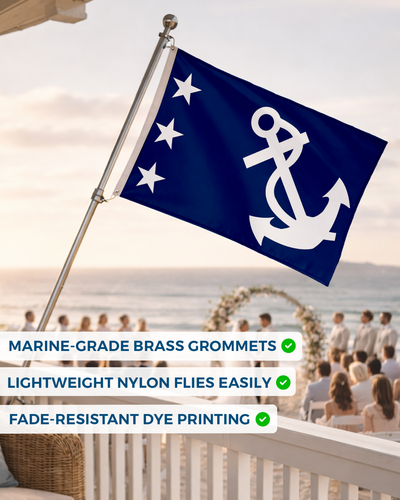 AGAS 12x18in Yacht Club Officers Flag– 200D Nylon - Multi Size Variation - Picture 60 of 128