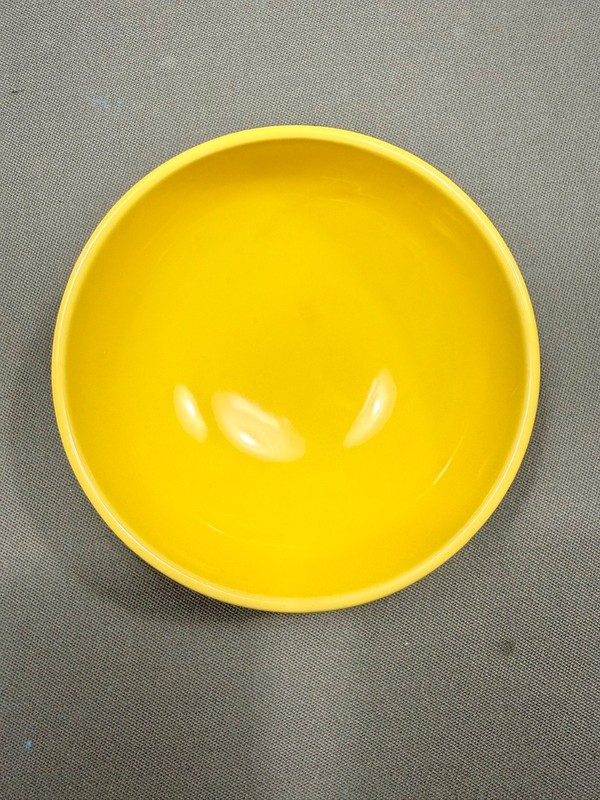 TWO (2) Franciscan Pottery El Patio Bright Yellow Gloss Early #16 Cereal Bowls