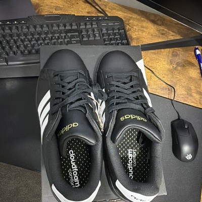 adidas Grand Court 2.0 Men s Low Top Lace-Up Leather Sneakers Black/White JR0546