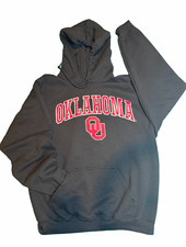 Oklahoma Sooners OU Gray Pullover Hoodie Sweatshirt Team Apparel L