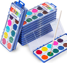 12 Pack Watercolor Paint Set, Valentines Gifts for Kids, 12 Color Washable Water