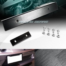 Universal Black Front Bumper License Plate Mount Bracket Relocator Holder Bar