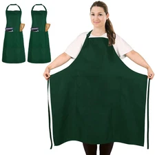 2 PCS Plus Size Chef Apron Unisex Professional 2 Pockets Cooking Baking Large