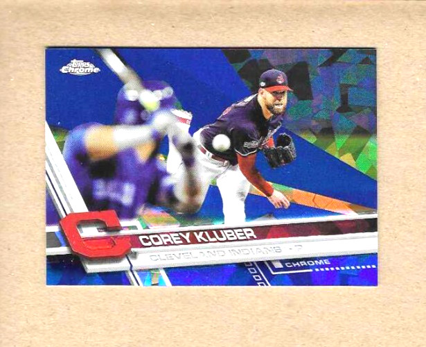 Corey Kluber 2017 Topps Chrome Sapphire only 250 sets made #669