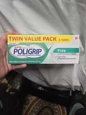 Super Strong All-Day Hold Poligrip Denture Adhesive Cream Zinc FREE 4.8 oz total