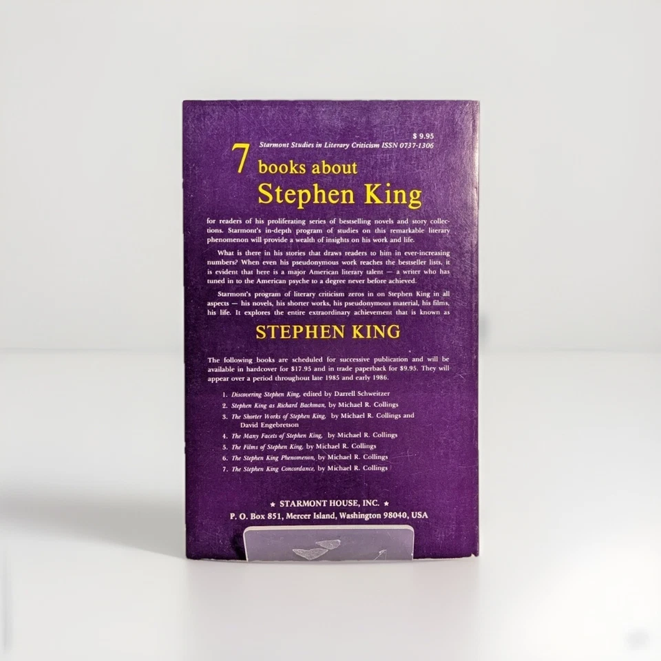 Stephen King as Richard Bachman 1985  Michael R. Collings Vtg Rare PB Novel - Image 2 of 4