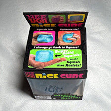 Nee Doh Nice Cube Super Solid Squish Blue Squishy Squeeze Ball Stress Toy