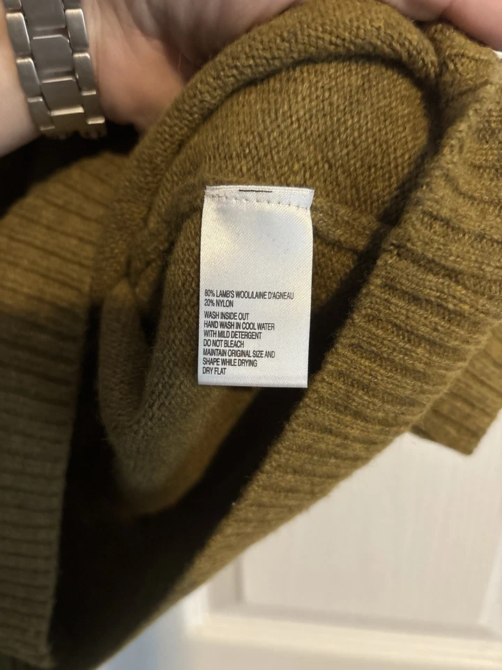 Suéter negro marrón 1826 verde oliva mezcla lana de cordero cuello en V para hombre talla grande Foto 2 de 4