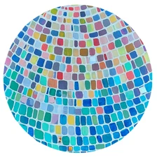 Original acrylic painting on canvas, colorful, experimental, 40x40 cm, 16x16 in