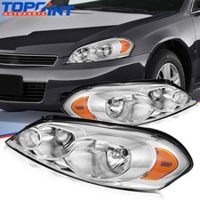 For 2006-2013 Chevy Impala 06-07 Monte Carlo Chrome Headlight Pair