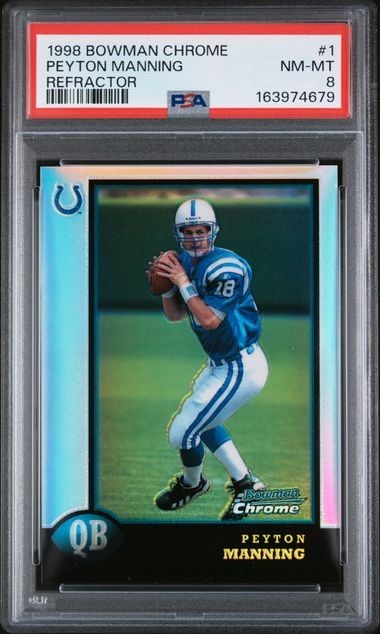 Peyton Manning 1998 Bowman Bowman Chrome Refractor