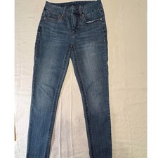 Seven7 Womens High Rise Skinny Jeans Medium Wash Denim Blue Stretch Size 28