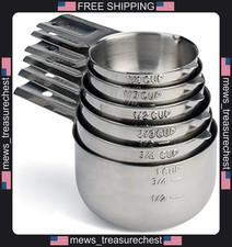 Hudson Essentials Stainless Steel Measuring Cups Set 6 Piece Kitchen Utensils