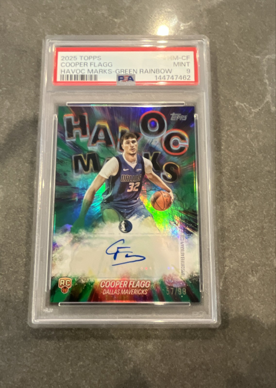 2025-26 Topps - Havoc Marks Cooper Flagg #HM-CF Green Rainbow /99 (AU, RC)