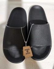 NWT Victoria's Secret PINK Pillow Slides Sandals Waterproof Black Sz Large 9/10