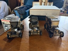 Antique 1908 Metal Car Bank Banthrico Inc Chicago Set of 3