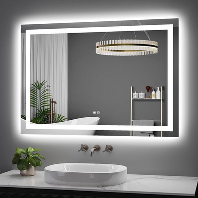 40''x28'' LED Lighted Bathroom Mirror with Anti-Fog, Dimmable & Memory Function