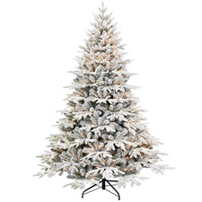 5 Ft. Pre-Lit Flocked Artificial Christmas Tree with 300 Warm White Incandescent